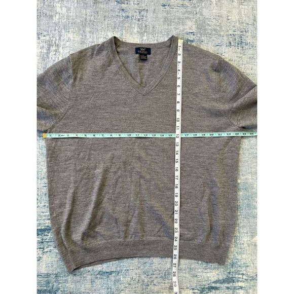 Brooks Brothers 346 Gray Extra Fine Merino Wool Sweater Mens Large - Picture 4 of 5
